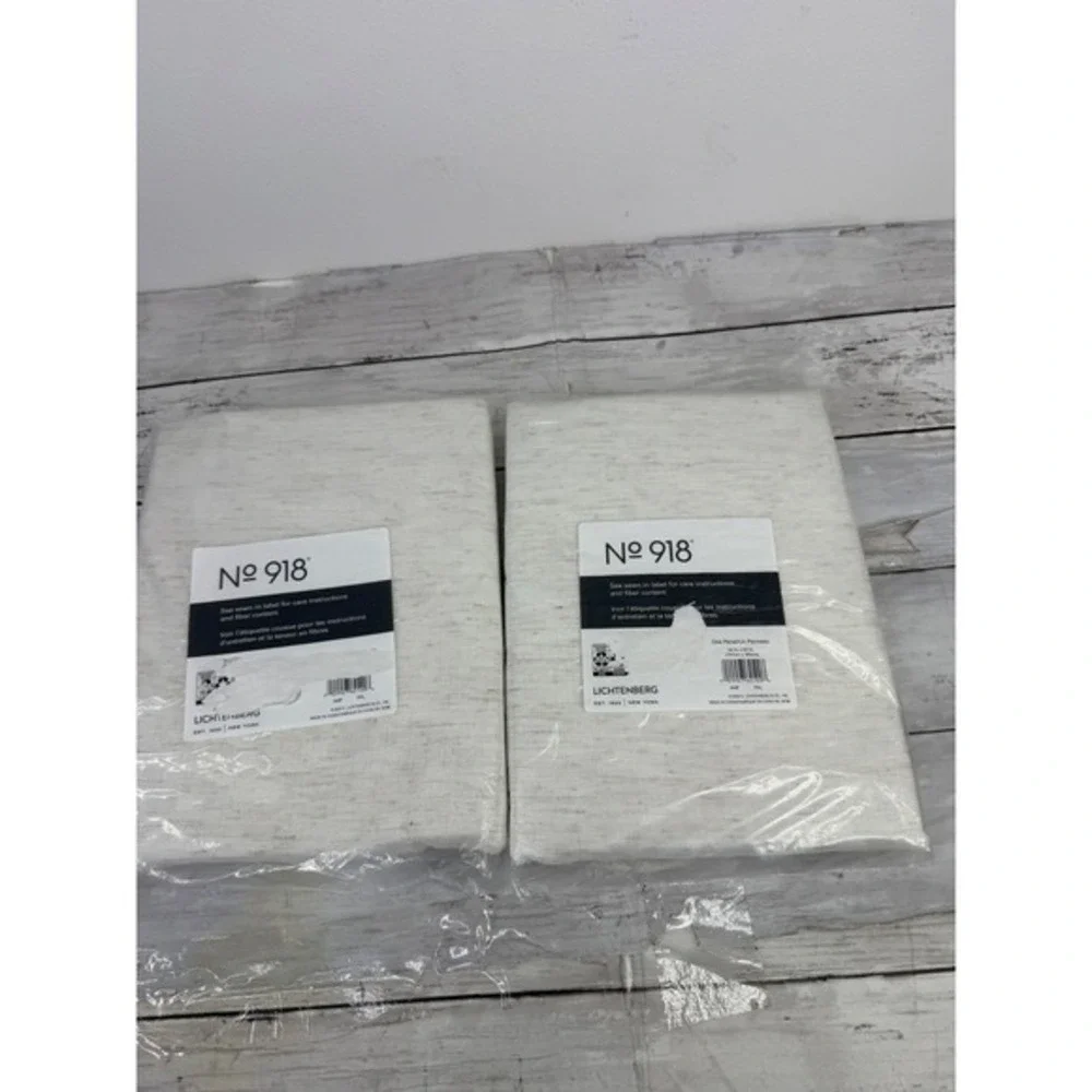 No. 918 Lichtenberg 2 Pack Curtain Panels Oatmeal Beige Textured 54x63 NEW
